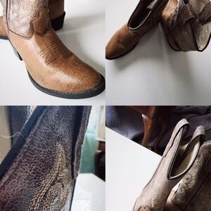 Old West Brown Leather Boots Classic Craftsmanship
